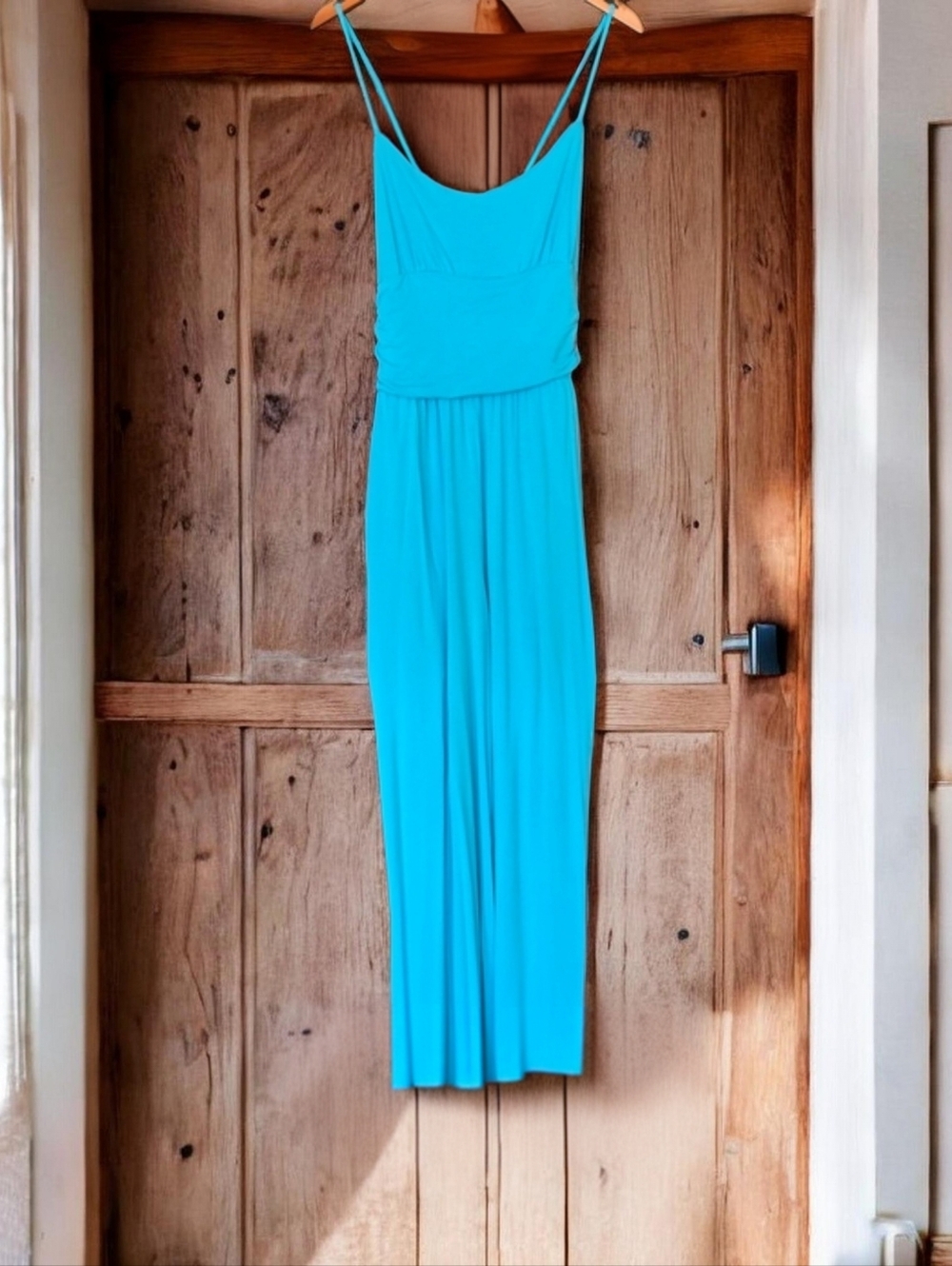 VENUS Stylish Resortwear Wide Leg Aqua Blue Jumpsuit